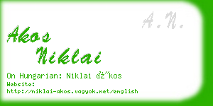 akos niklai business card